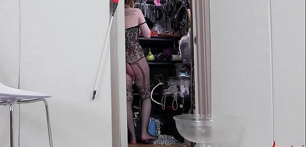  Beautiful blond maid cries while cleaning closet and getting a rough ass fucking (Jessica Kay)